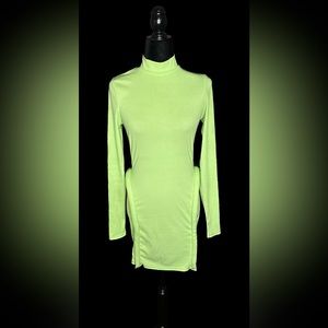 Lime green turtle neck dress